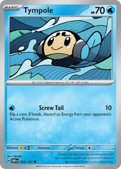 Tympole Pokemon card from Obsidian Flames, card number 50