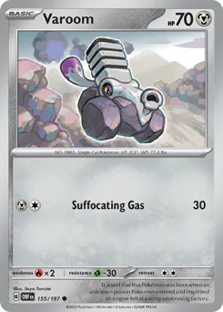 Varoom Pokemon card from Obsidian Flames, card number 155