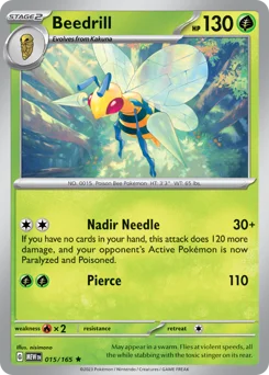 Beedrill Pokemon card from 151, card number 15