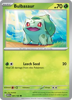 Bulbasaur Pokemon card from 151, card number 1