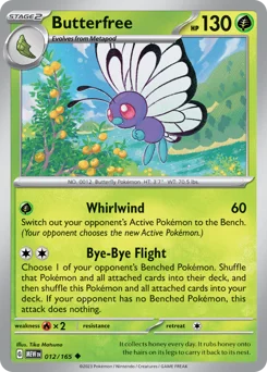 Butterfree Pokemon card from 151, card number 12