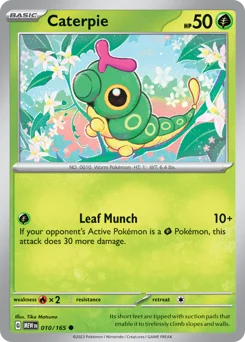 Caterpie Pokemon card from 151, card number 10