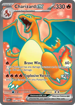 Charizard ex Pokemon card from 151, card number 183