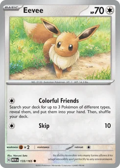 Eevee Pokemon card from 151, card number 133