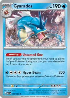 Gyarados Pokemon card from 151, card number 130
