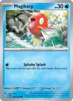 Magikarp Pokemon card from 151, card number 129