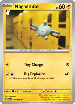 Magnemite Pokemon card from 151, card number 81