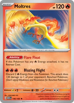 Moltres Pokemon card from 151, card number 146