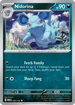 Nidorina Pokemon card from 151, card number 30