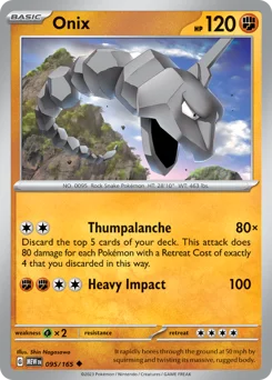 Onix Pokemon card from 151, card number 95