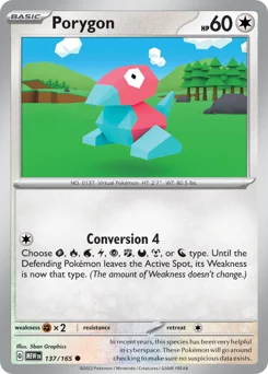 Porygon Pokemon card from 151, card number 137