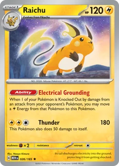 Raichu Pokemon card from 151, card number 26
