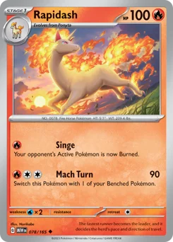 Rapidash Pokemon card from 151, card number 78