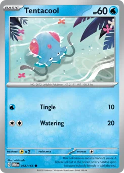 Tentacool Pokemon card from 151, card number 72