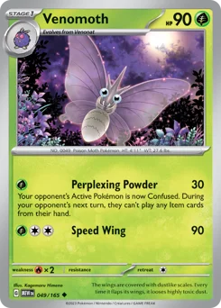 Venomoth Pokemon card from 151, card number 49