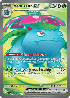 Venusaur ex Pokemon card from 151, card number 182