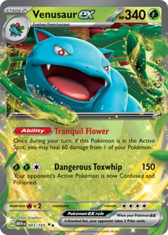 Venusaur ex Pokemon card from 151, card number 3