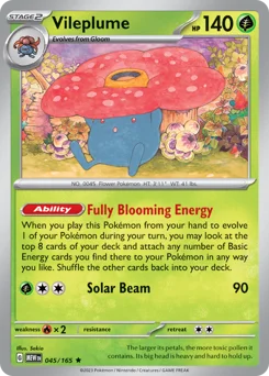 Vileplume Pokemon card from 151, card number 45