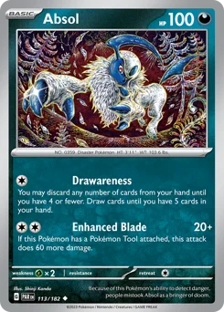 Absol Pokemon card from Paradox Rift, card number 113
