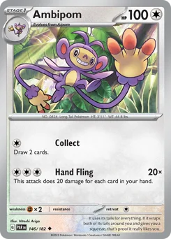 Ambipom Pokemon card from Paradox Rift, card number 146