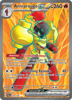 Armarouge ex Pokemon card from Paradox Rift, card number 218