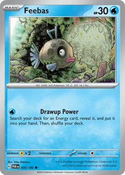 Feebas Pokemon card from Paradox Rift, card number 35