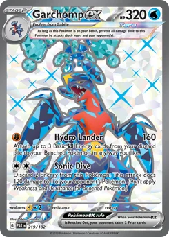 Garchomp ex Pokemon card from Paradox Rift, card number 219