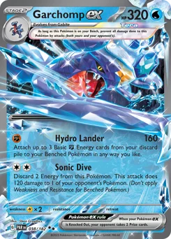 Garchomp ex Pokemon card from Paradox Rift, card number 38