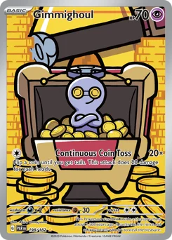 Gimmighoul Pokemon card from Paradox Rift, card number 198