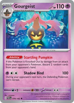 Gourgeist Pokemon card from Paradox Rift, card number 78