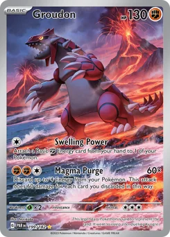 Groudon Pokemon card from Paradox Rift, card number 199