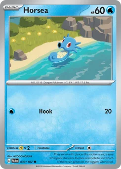Horsea Pokemon card from Paradox Rift, card number 30