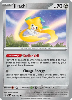 Jirachi Pokemon card from Paradox Rift, card number 126