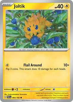 Joltik Pokemon card from Paradox Rift, card number 64