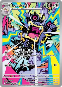 Loudred Pokemon card from Paradox Rift, card number 212