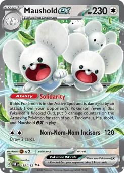 Maushold ex Pokemon card from Paradox Rift, card number 155