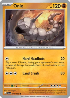 Onix Pokemon card from Paradox Rift, card number 90