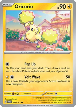 Oricorio Pokemon card from Paradox Rift, card number 67