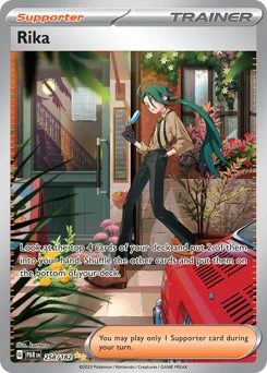 Rika Pokemon card from Paradox Rift, card number 258