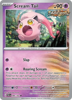 Scream Tail Pokemon card from Paradox Rift, card number 86