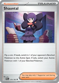 Shauntal Pokemon card from Paradox Rift, card number 174