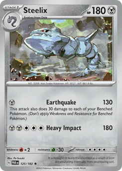 Steelix Pokemon card from Paradox Rift, card number 125