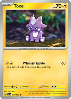 Toxel Pokemon card from Paradox Rift, card number 69