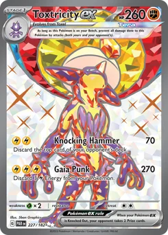 Toxtricity ex Pokemon card from Paradox Rift, card number 227