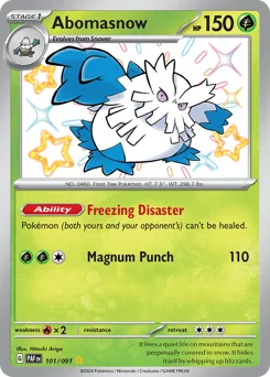 Abomasnow Pokemon card from Paldean Fates, card number 101