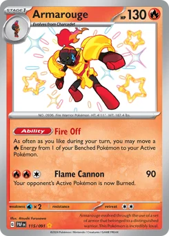 Armarouge Pokemon card from Paldean Fates, card number 115