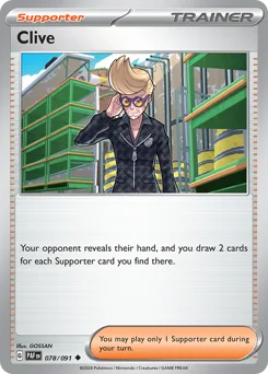 Clive Pokemon card from Paldean Fates, card number 78