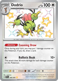Dodrio Pokemon card from Paldean Fates, card number 200