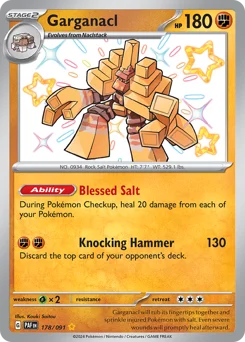 Garganacl Pokemon card from Paldean Fates, card number 178