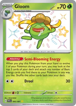 Gloom Pokemon card from Paldean Fates, card number 93